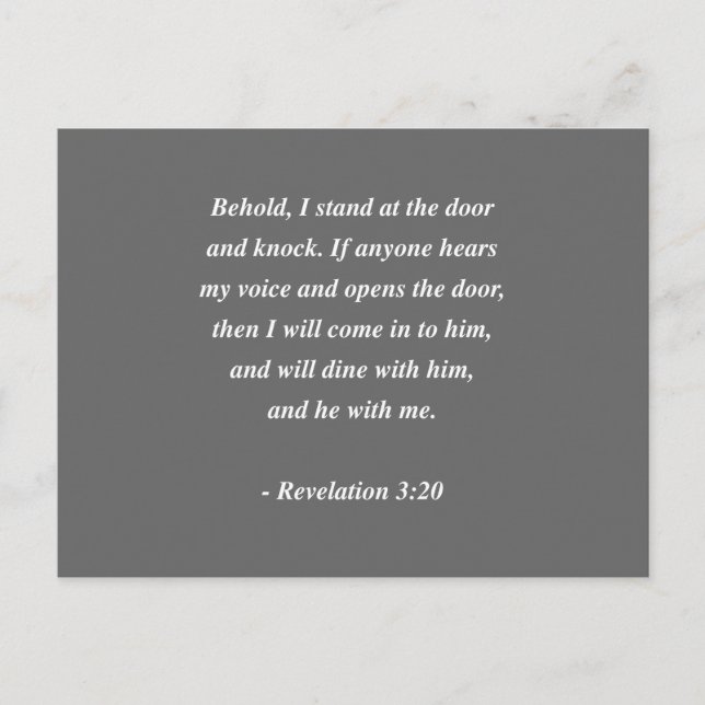 Carte Postale RÉVÉLATIONS 3:20 Verse de la Bible (Devant)