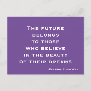 Carte Postale Rêver, croire, Motivationnel violet et blanc