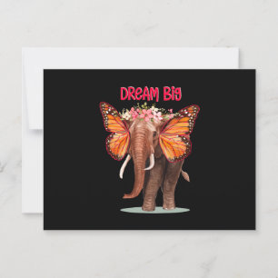 Carte Postale Rêver Gros Comme Un Inspirationnel Éléphant