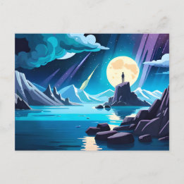 Carte Postale Rêver — L'homme au bord de la mer