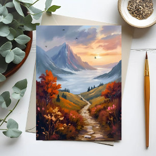 Carte Postale Rêveries d'automne   Paysage de montagne d'automne