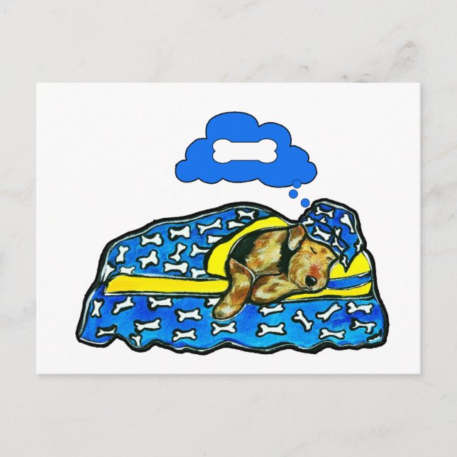 Carte Postale Rêves d'Airedale (Devant)