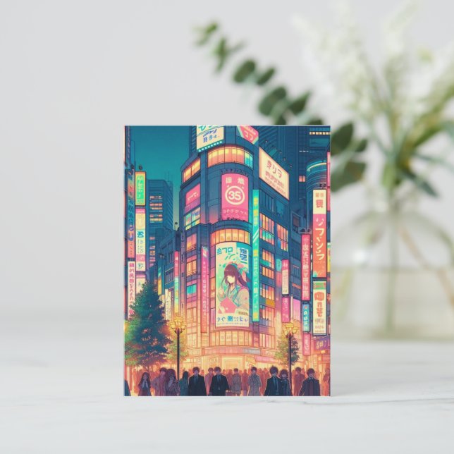 Carte Postale Rêves néon de Shibuya (Debout devant)