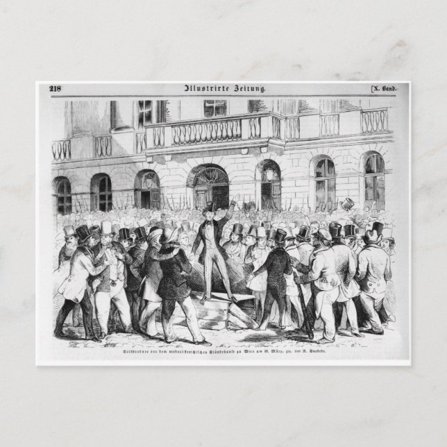 Carte Postale Révolte à Vienne (Devant)