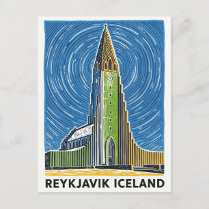 Carte Postale Reykjavík Islande Travel