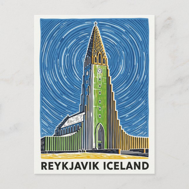Carte Postale Reykjavík Islande Travel (Devant)