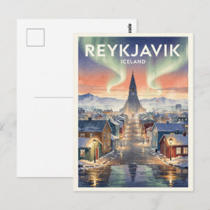 Carte Postale Reykjavik Islande Voyages Rétro