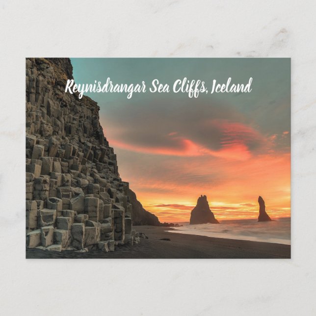 Carte Postale Reynisdrangar Sea Cliffs Islande stylisée (Devant)