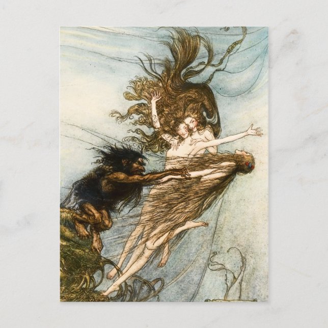 Carte Postale Rhine Maidens et Alberich Postcard (Devant)