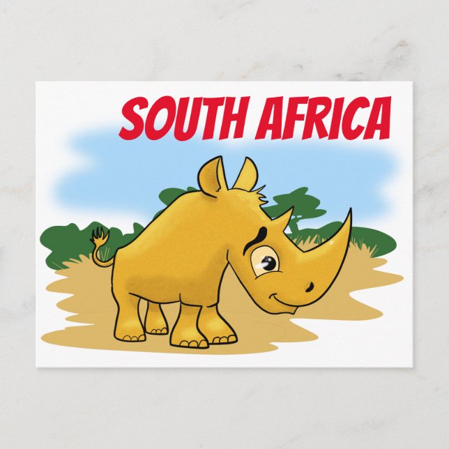 Carte Postale Rhino Afrique du Sud (Devant)