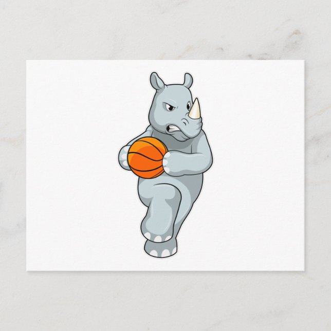Carte Postale Rhino as Basketball (Devant)