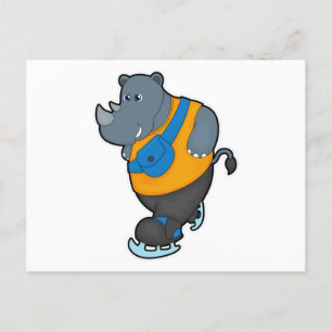 Carte Postale Rhino at Ice patinage avec Sling bag