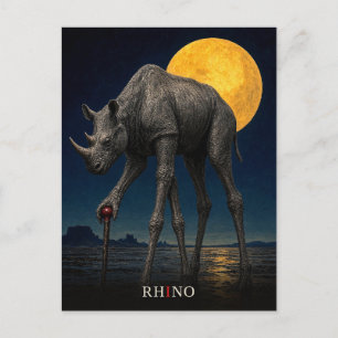 Carte Postale Rhino Cane gothique Surréaliste