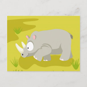 Carte Postale Rhino de ma série d'animaux du monde