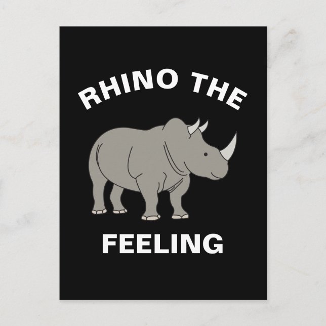 Carte Postale Rhino Le Sentiment Amusant Faune Rhinoceros Pun (Devant)