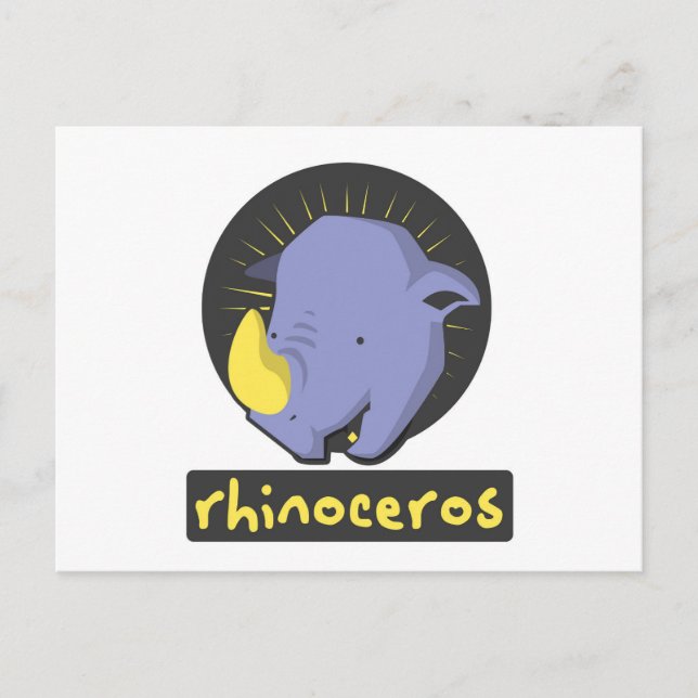 Carte Postale rhino mignon (Devant)
