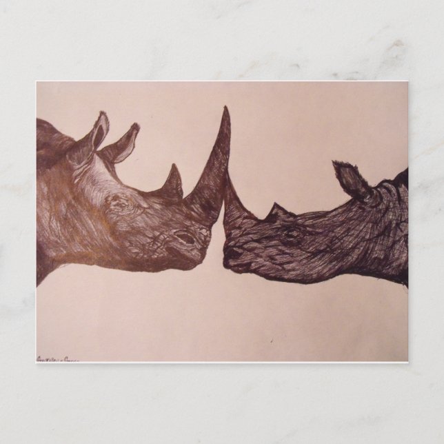 Carte Postale Rhinocéros (Devant)