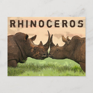 Carte Postale rhinocéros