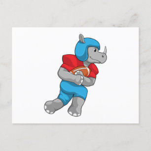 Carte Postale Rhinocéros au sport de football