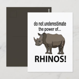 Carte Postale Rhinos Animal Drôle Rhinos