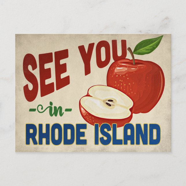 Carte Postale Rhode Island Apple - Vintage voyage (Devant)