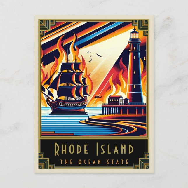 Carte Postale Rhode Island | Art déco (Devant)