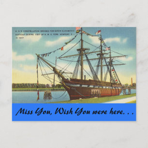Carte Postale Rhode Island, États-Unis Constellation, Newport