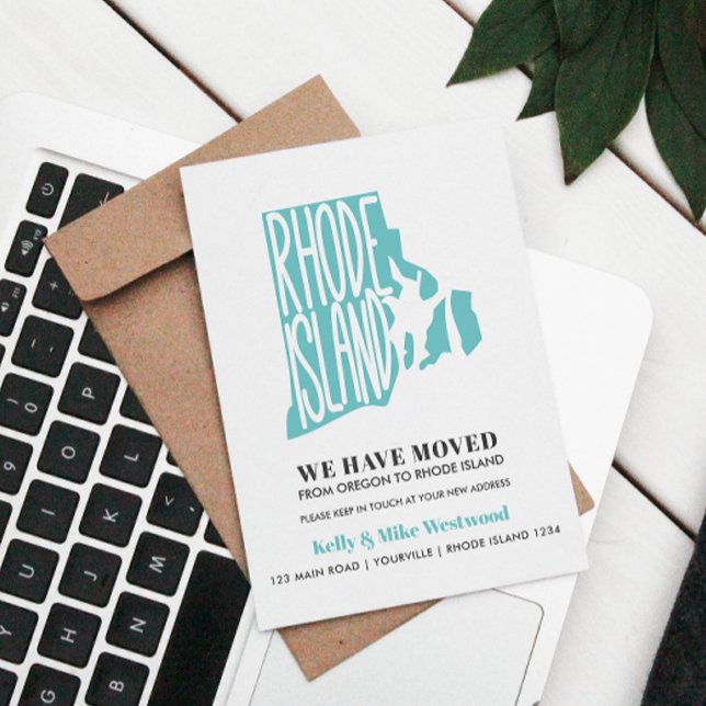 Carte Postale RHODE ISLAND Nous avons déménagé Nouvelle adresse  (Créateur téléchargé)