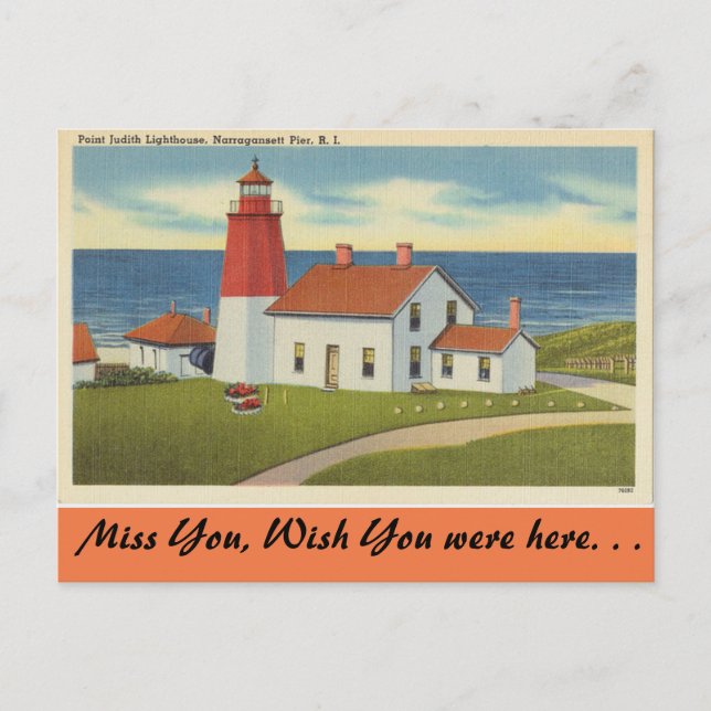 Carte Postale Rhode Island, phare de Point Judith (Devant)