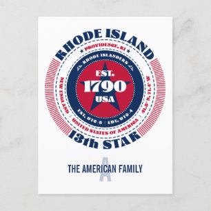 Carte Postale Rhode Island, Providence, RI, Patriotique, Monogra
