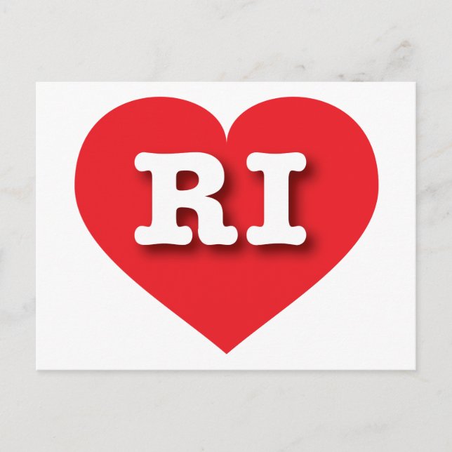 Carte Postale Rhode Island Red Heart - I love RI (Devant)