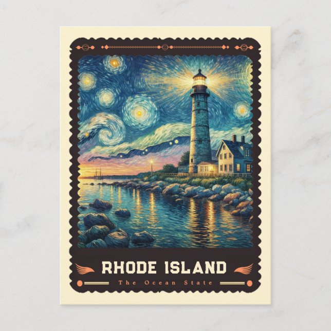 Carte Postale Rhode Island | Vincent Van Gogh inspiré (Devant)