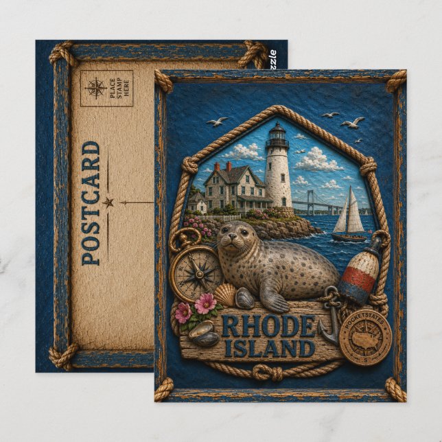 Carte Postale Rhode Island Voyage Ancien (Devant / Derrière)
