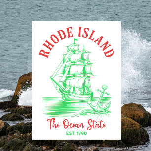 Carte Postale Rhode Island Voyage Nautique Ocean State Établi en
