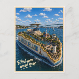 Carte Postale Rhode Island Wish You Were Here Série des État