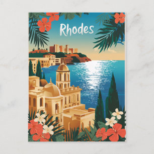 Carte Postale Rhodes Grèce vintage