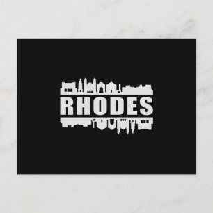 Carte Postale Rhodes Greece City Skyline Cityscape Funny Cadeau