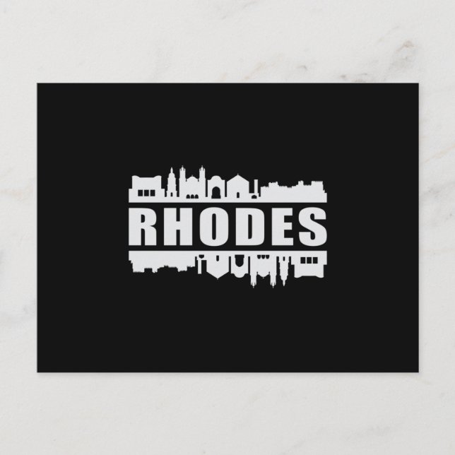 Carte Postale Rhodes Greece City Skyline Cityscape Funny Cadeau (Devant)