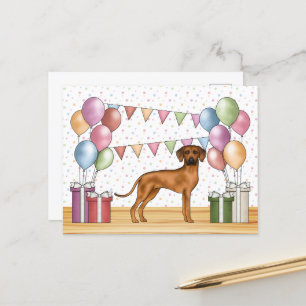 Carte Postale Rhodesian Ridgeback Chien Pastel Coloré Anniversai
