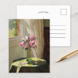 Carte Postale Rhododendrons par une fenêtre   Jessica Hayllar