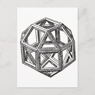 Carte Postale Rhombicuboctahedron, Léonard de Vinci