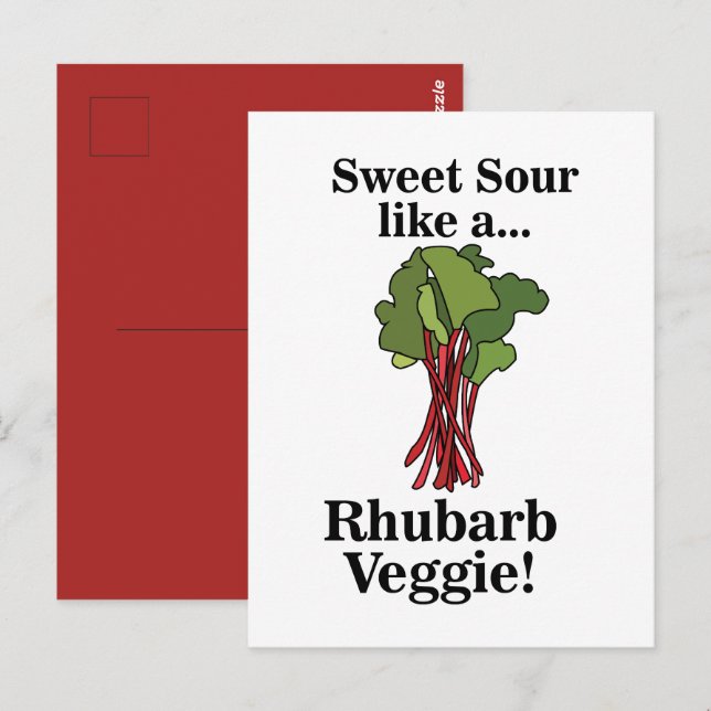 Carte Postale Rhubarbe Légume Nourriture Drôle (Devant / Derrière)