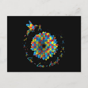 Carte Postale Ribbon Fleur Oiseau Puzzle Amour En Vie Accepter A