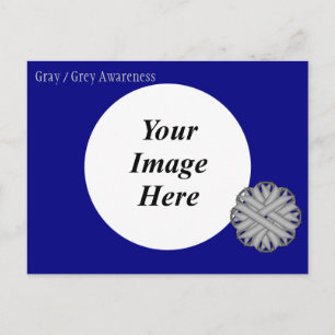 Carte Postale Ribbon Gris / Fleur Gris Modèle par K Yoncich