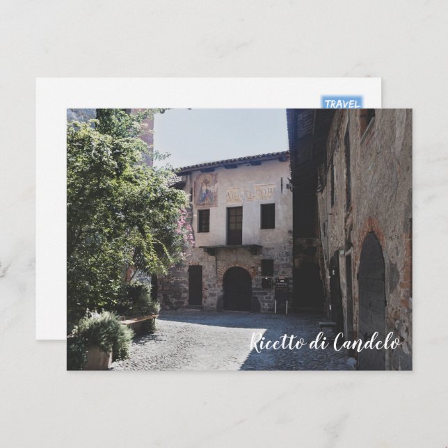 Carte Postale Ricetto di Candelo, Piémont, Italie (Devant / Derrière)