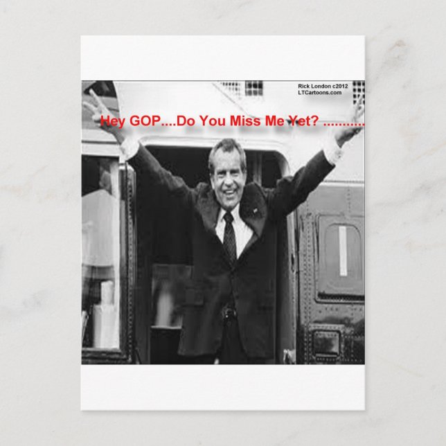 Carte Postale Richard Nixon "Miss Me Pourtant ?" Drôle cadeaux & (Devant)