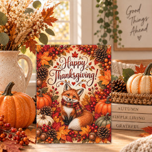 Carte Postale Richesse de l'illustration de Thanksgiving du rena