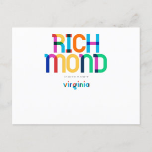 Carte Postale Richmond Virginie milieu du siècle, Art Pop,