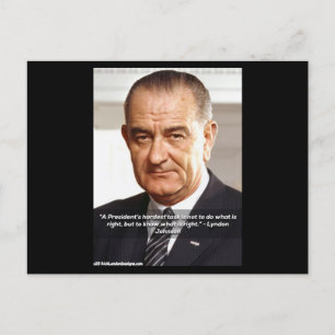 Carte Postale Rick London Designs LBJ "Sachez ce qui est juste" 