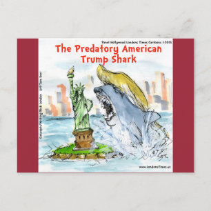 Carte Postale Rick London Drôle Trump Requin